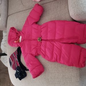 Ralph Lauren fuchsia pink down baby snow suit